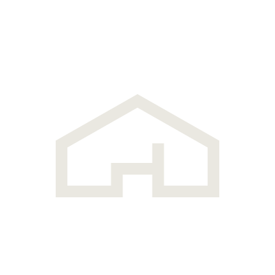 Ícone de uma casa simplificada com telhado, parede e porta.