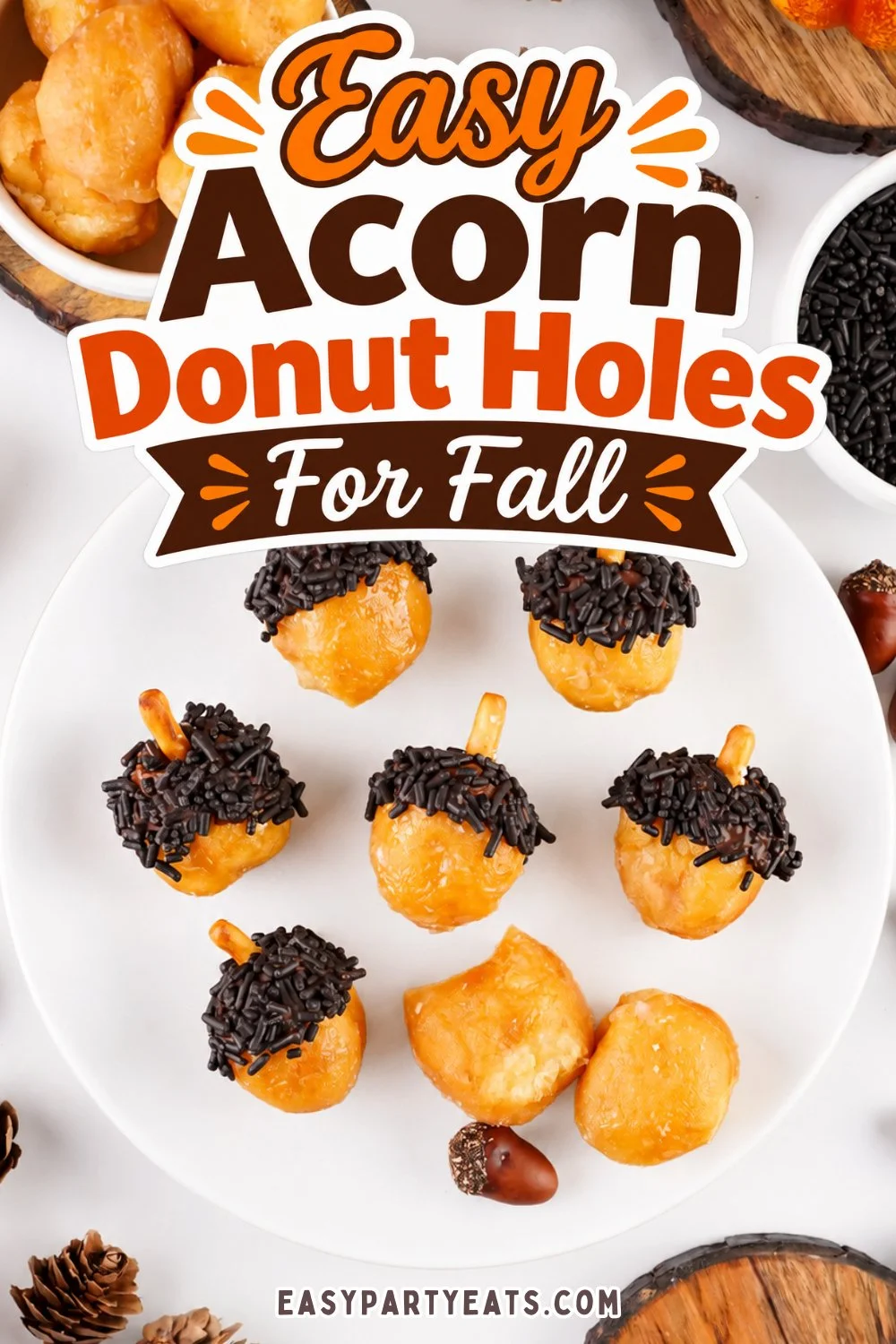 Easy Fall Acorn Donut Holes