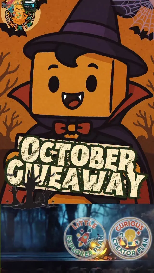 🎃👻 OCTOBER GIVEAWAY TIME! 👻🎃
Something crafty this way comes… and one lucky winner will get their hands on our Halloween-themed Busy Box – for FREE!
This month’s box is full of spooky season magic, including:
🕷️ Creepy craf