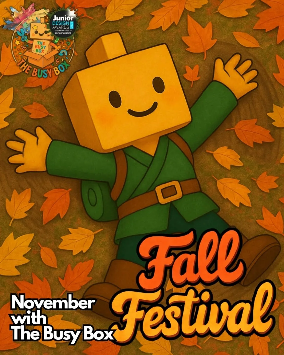🍂 Fall Festival is coming! 🍂

Get ready for a month filled with colour, creativity, and celebration as November&rsquo;s Busy Box brings together the best of autumn and festival fun! Think lanterns, bright rockets, and cosy leaf crafts, all designed