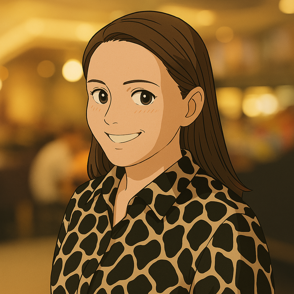 Illustrated portrait of Katie, part of The Busy Box team creating fun, screen-free craft and activity subscription boxes for children.