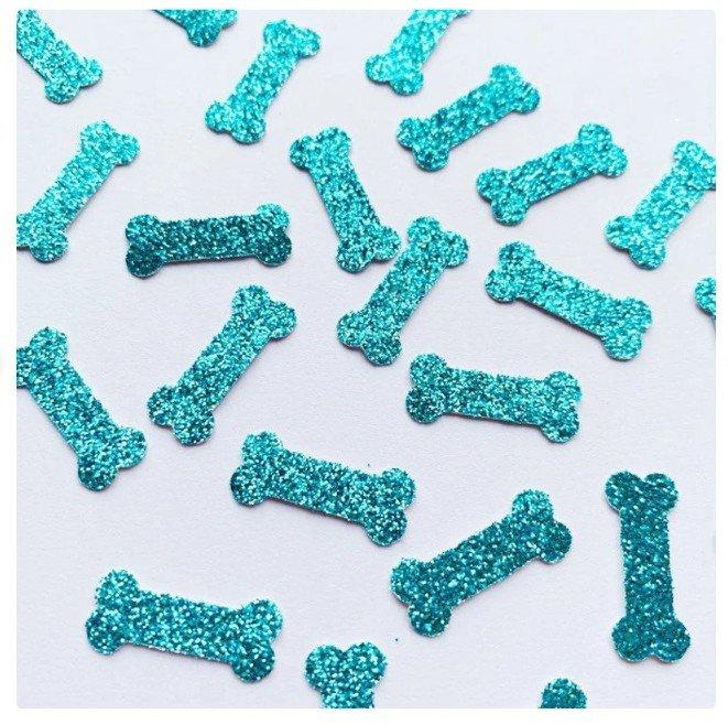 100 Glitter Dog Bone Table Confetti Sprinkles, Birthday, Party, More Colours Available