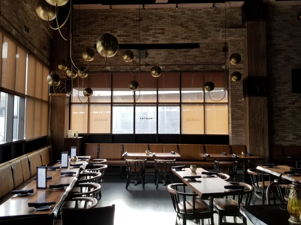 Completed Mantra by Host restaurant interior built by FCC Builders Canada in North York