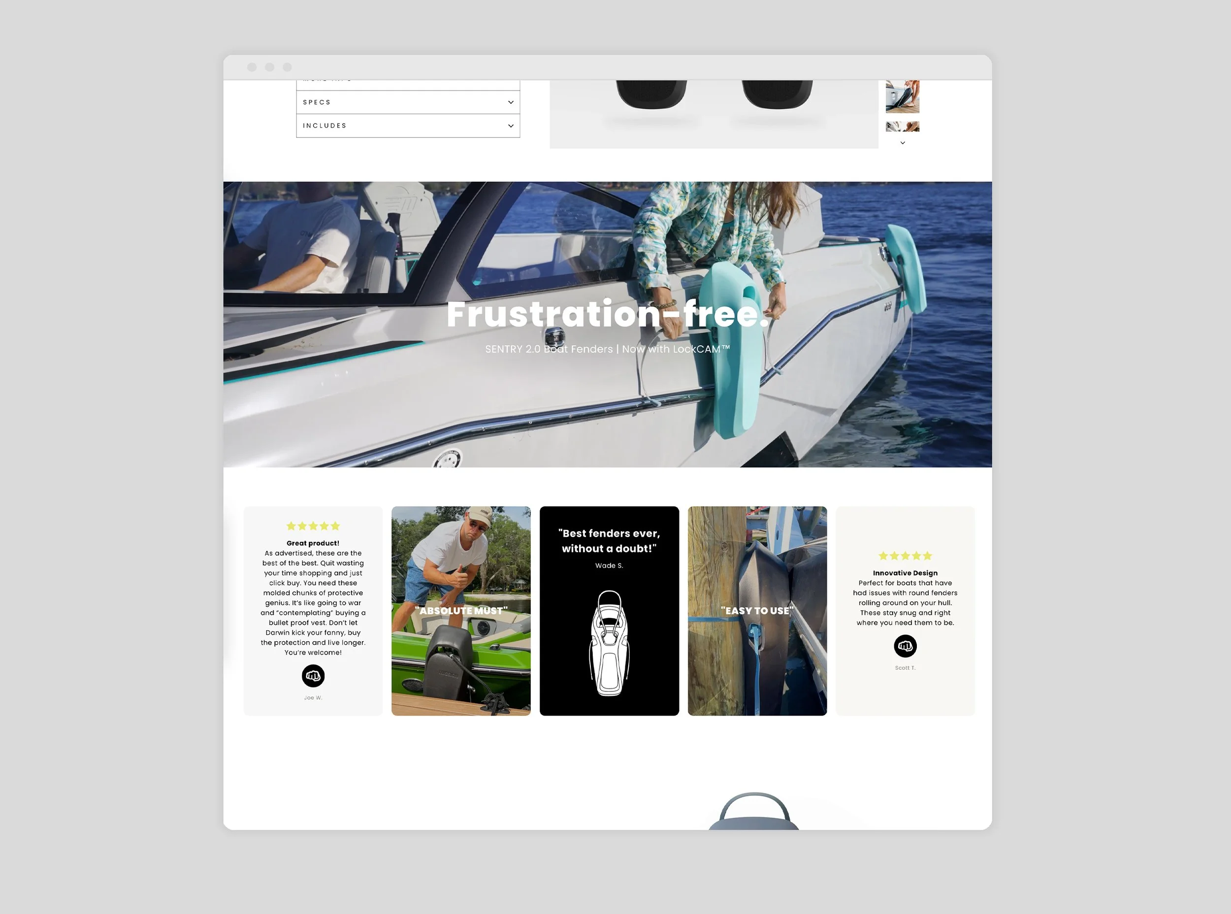 Product page designed to tell a clear, differentiated product story—using layout, hierarchy, and visual language to communicate why this product is a better solution within its category.