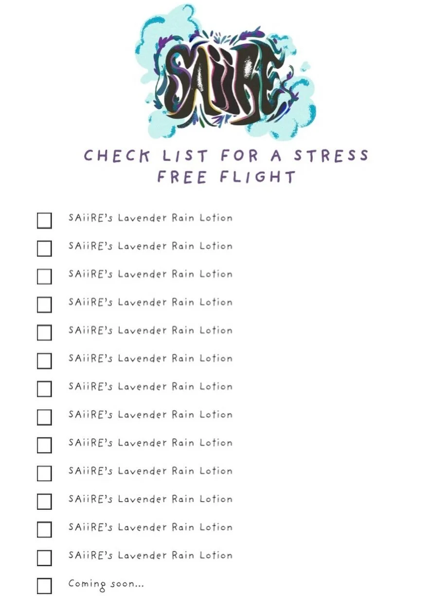 Need a checklist to ensure you&rsquo;ve left nothing behind for your vacation? We&rsquo;ve got you covered at SAiiRE! 

Have a SAiiRE CAiiRE journey ☁️

&bull;
&bull;
&bull;
&bull;
&bull;
&bull;
&bull;

#anxietyrelief #calminglotion #naturalstressrel