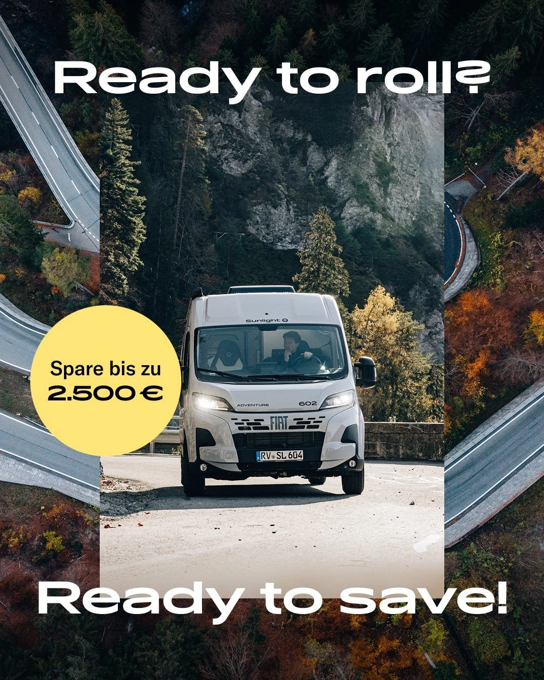 Ready to roll? Mit dem CLIFF Adventure🏕️🚐

Bereit f&uuml;r mehr Freiheit abseits der Standards? 😎

Der SUNLIGHT CLIFF Adventure ist genau daf&uuml;r gemacht &ndash;
kompakt unterwegs, flexibel im Alltag und bereit f&uuml;r spontane Abenteuer drau&