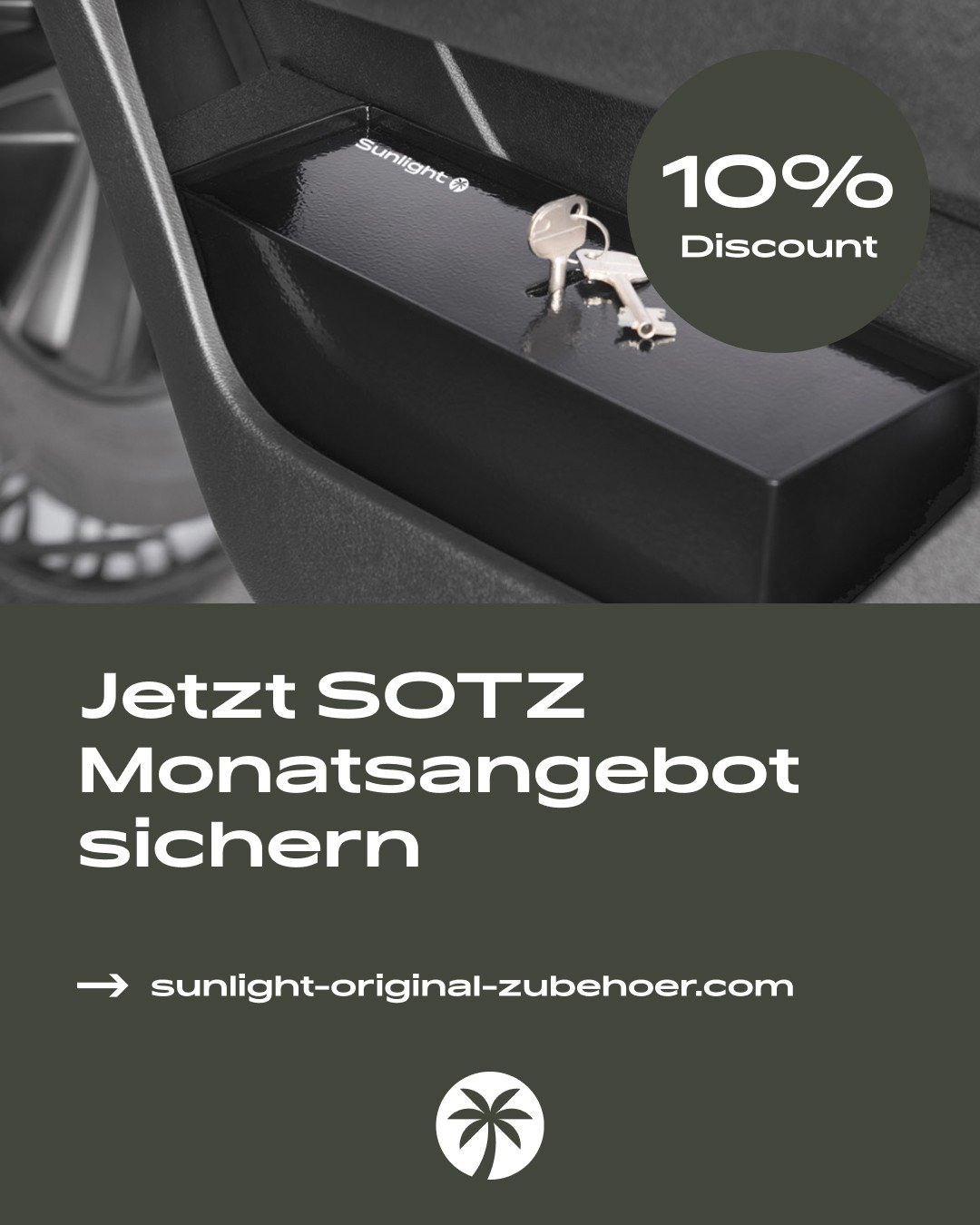 Drau&szlig;en wartet das n&auml;chste Abenteuer. 🚐🌎

Gut zu wissen, dass im Van alles sicher ist. 

Die Original Sunlight Safes sch&uuml;tzen, was dir wichtig ist.

Diesen Monat erh&auml;ltst du 10 % auf Safe Zubeh&ouml;r
f&uuml;r deinen Sunlight C