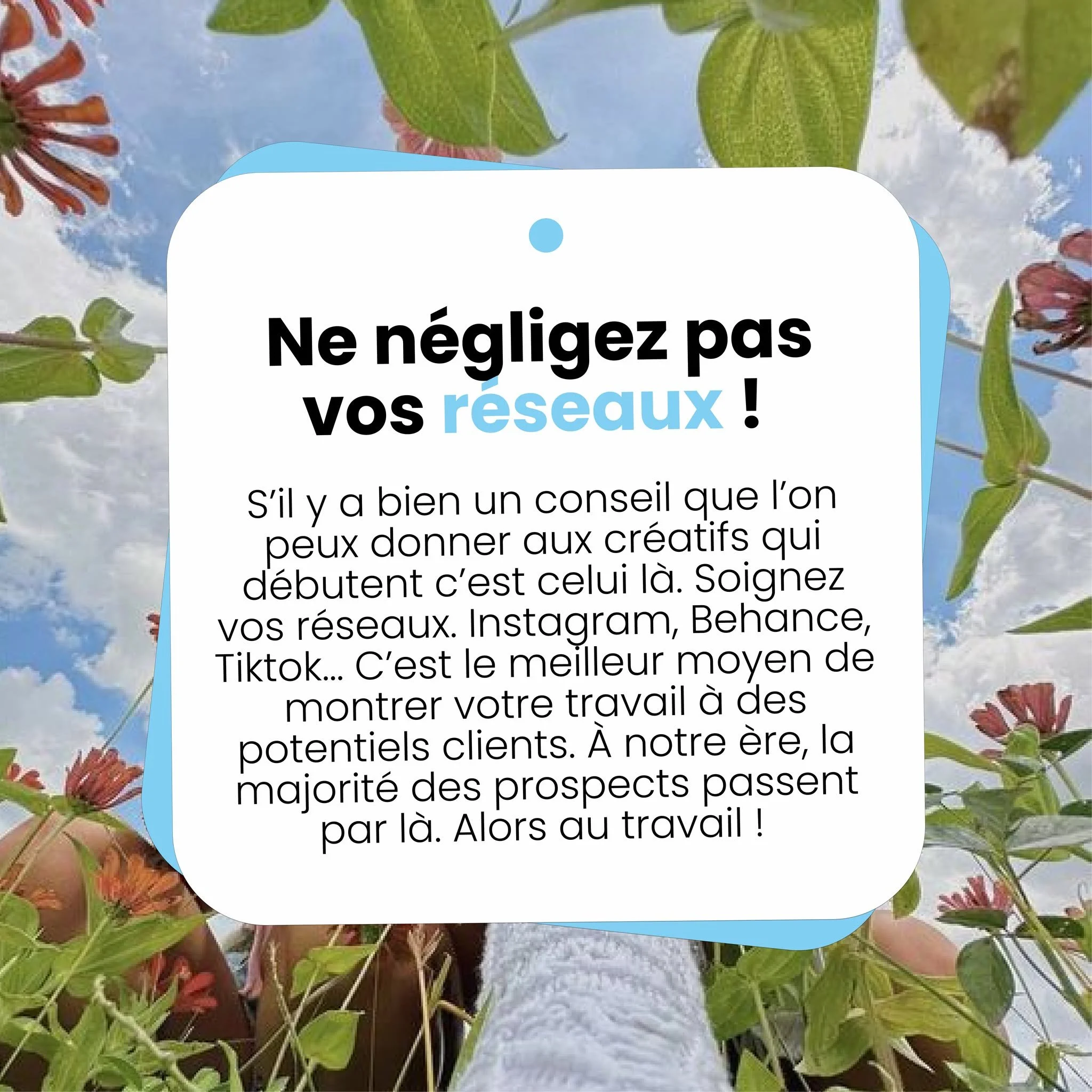 N&rsquo;oubliez pas que les r&eacute;seaux sont la porte la plus accessible pour trouver vos clients! Montrez votre travail, n&rsquo;ayez pas peur 🎉👀

#freelance #conseils #r&eacute;seaux #partage #tavumedia #media