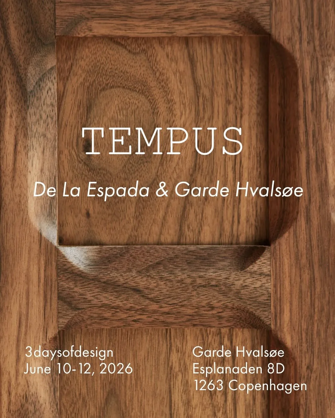 Join us @delaespada  June 10-12 for Tempus at 3daysofdesign⁠

⁠Tempus invites visitors into a design universe where materials, craft, and longevity take centre stage. Where time is not a threat to design, but the proof of it.⁠

⁠A joint exhibition by