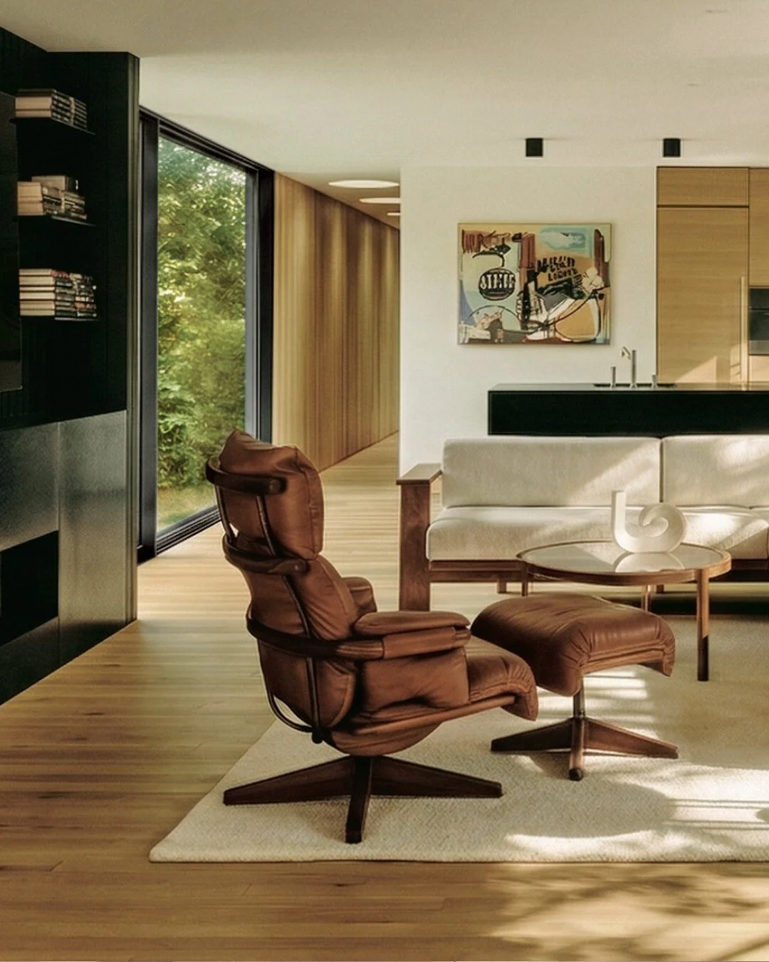 In Situ &ndash; @bassamfellows furniture within modern architecture.
The Ramus High Back Chair, the Johnson Kelly Floor Lamp and the Rail Sofa 

Architecture and interiors by @craigbassam