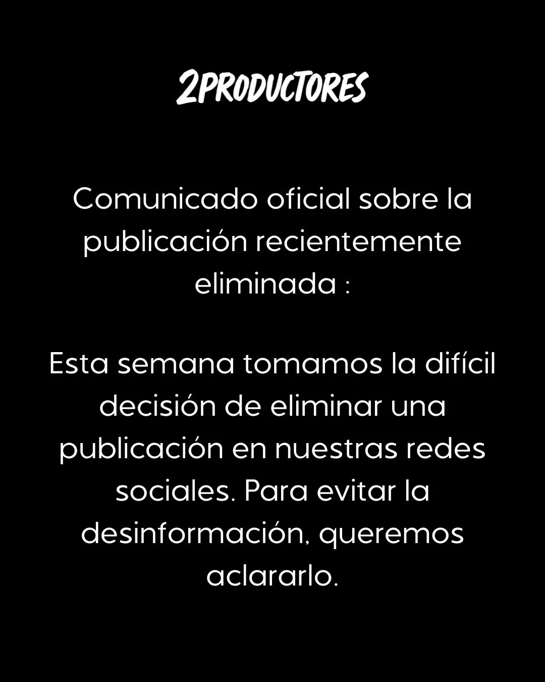 Comunicado oficial.