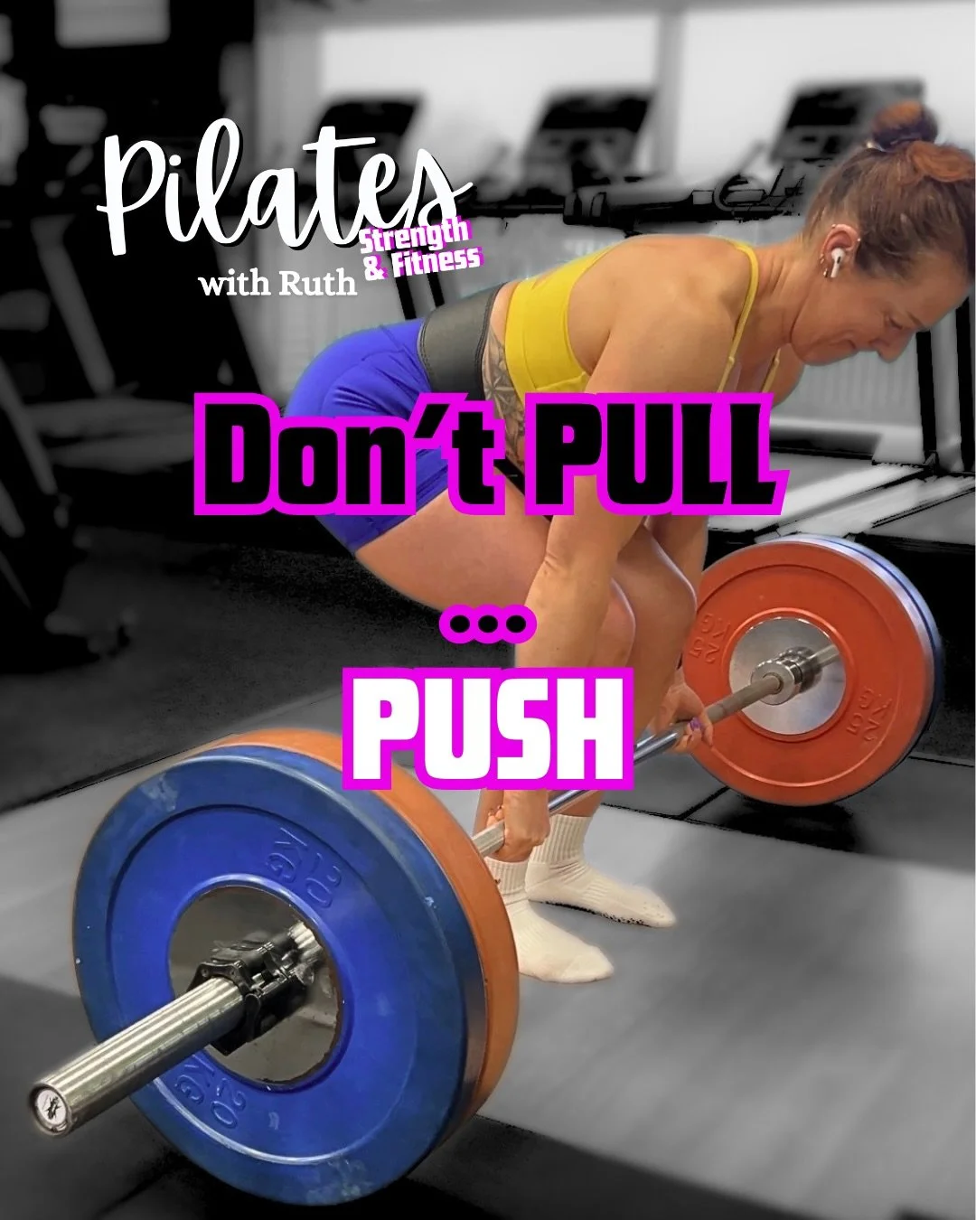 One small cue can completely change how a lift feels.

Most people try to pull the weight off the floor&hellip;
which usually turns into jerking with the back.

Instead, think about engaging your let&rsquo;s to hold the bar and pushing the floor away