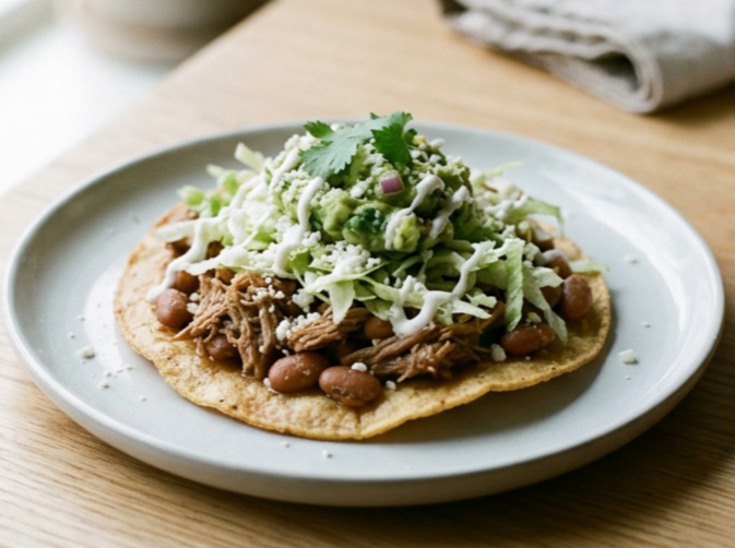 Shredded Pork/Pinto Bean Tostada Kit - 2 Tostada shells