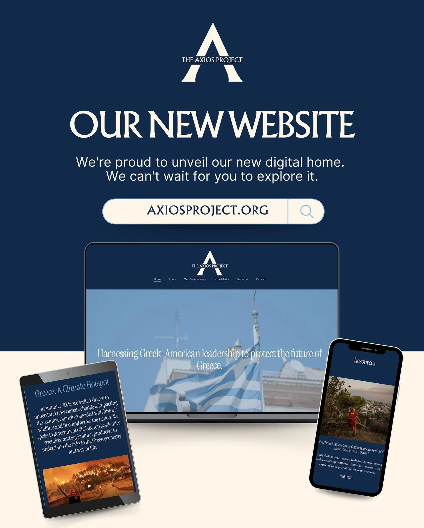 We&rsquo;re proud to share that our new website is now LIVE at axiosproject.org!

Dive into our mission, learn how you can get involved, check out our resources, and stay up to date on what&rsquo;s next for The AXIOS Project.

Visit the link in our b