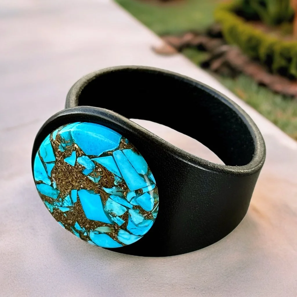 Natural Mohave Turquoise Leather Bracelet;.PNG
