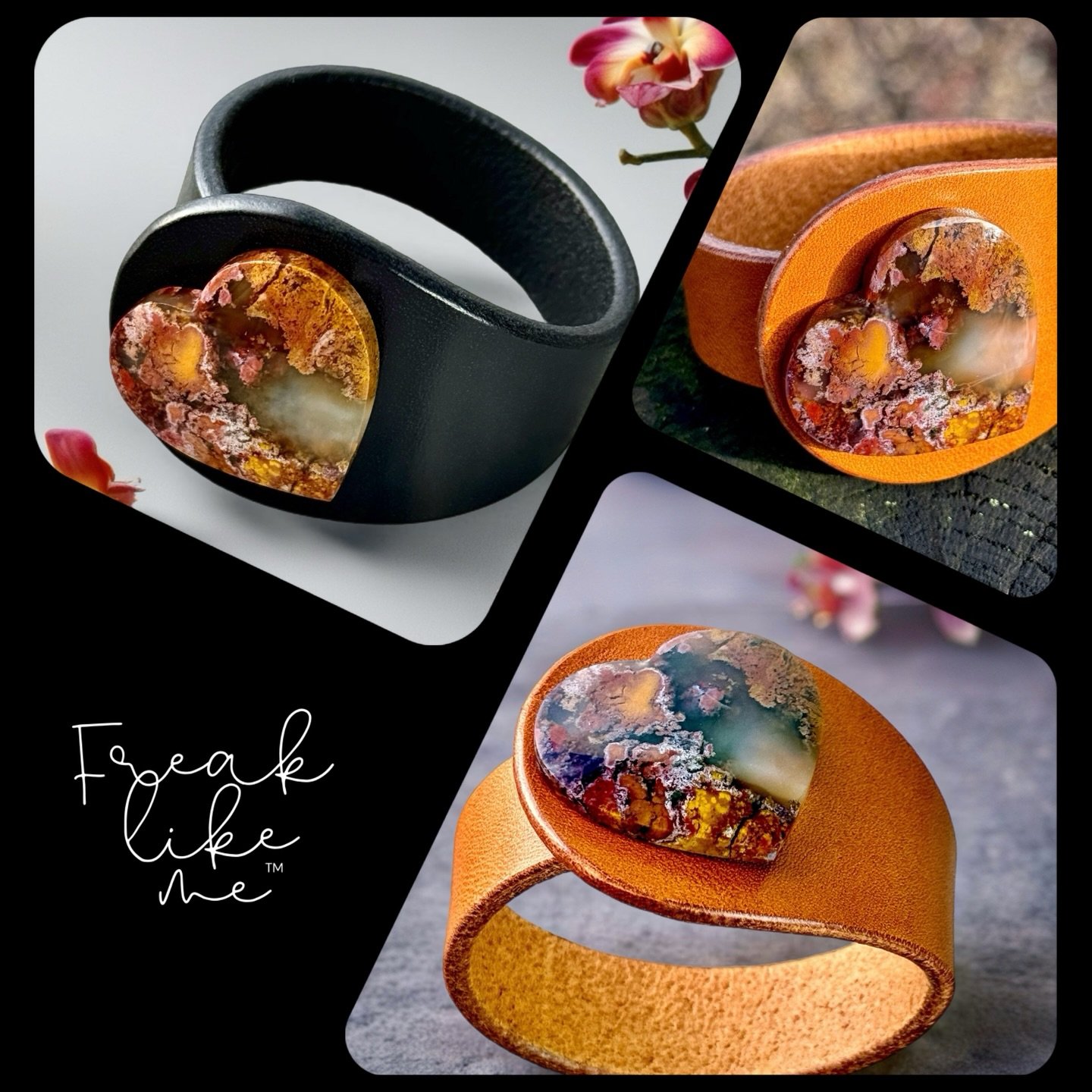 Just added this mesmerising Scenic Moss Agate leather bracelet to our Valentine&rsquo;s Collection at @britishcrafthouse. Available in a choice of Black, Brown, Red, Olive Green and Mustard leather colour. Link in bio 

tbch freaklikeme handmadeuk br