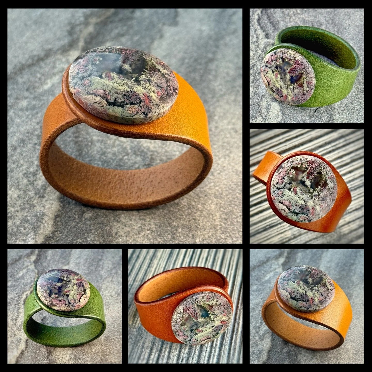 New Scenic Moss Agate Bracelet just added to @britishcrafthouse . Available in Black, Brown, Red, Olive Green and Mustard leather. 
.
.
.
.
.
.
#tbch #thebritishcrafthouse #ukhandmade #bristolmaker #freaklikeme