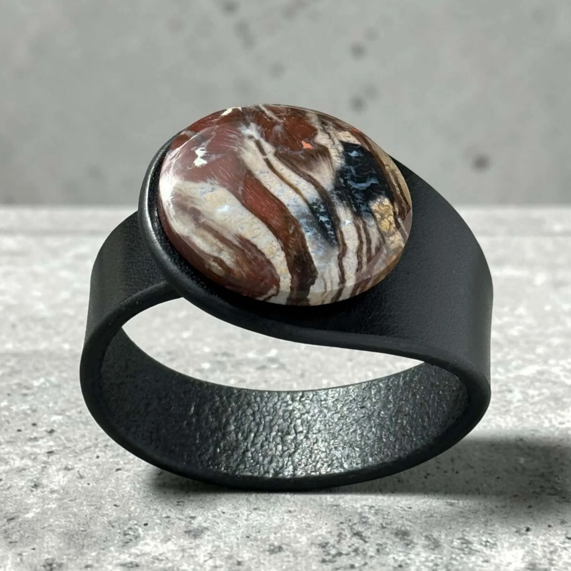 Natural-Petrified-Palmwood-Black-Leather-Bracelet.png