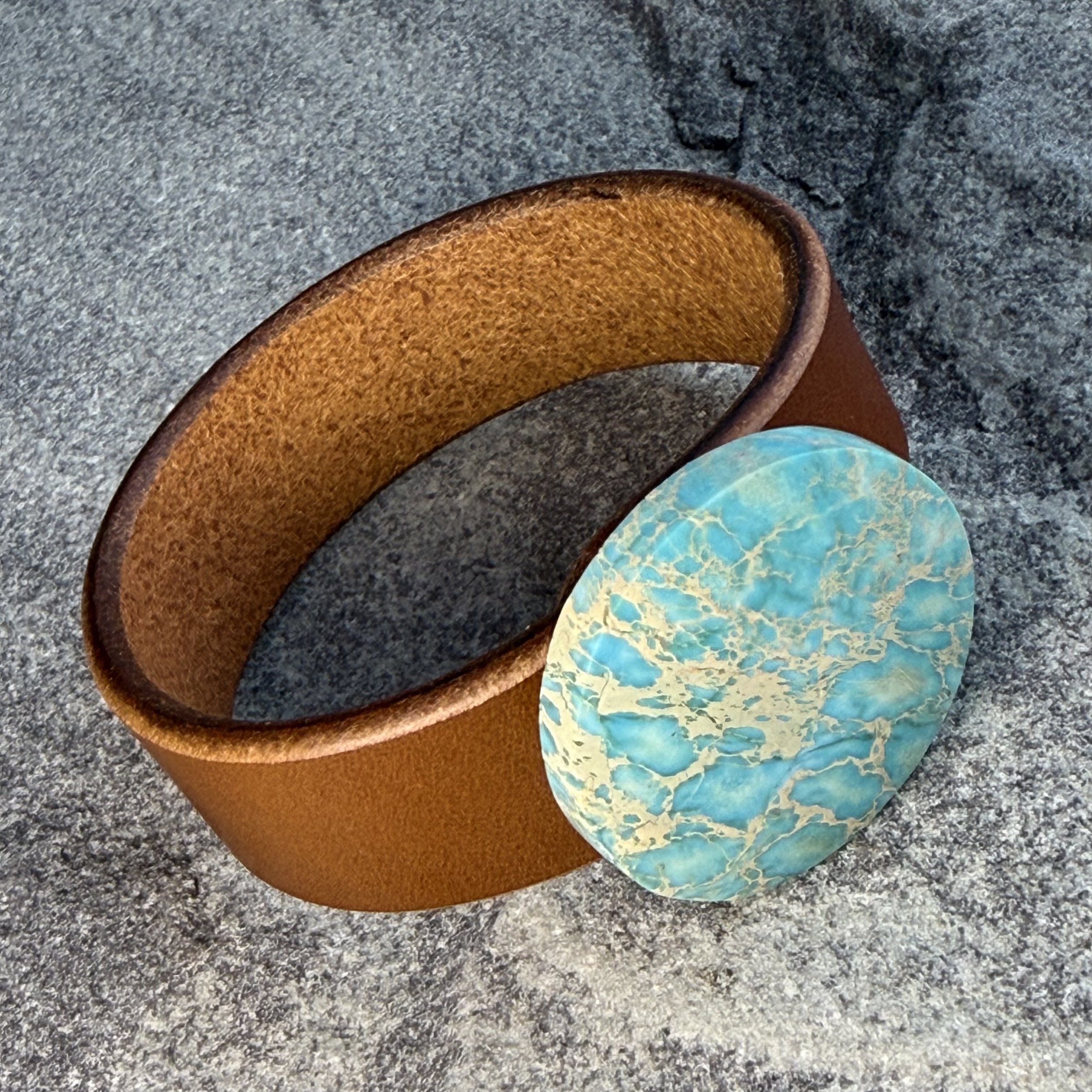 natural-sea-sediment-jasper-brown-leather-bracelet-from-above