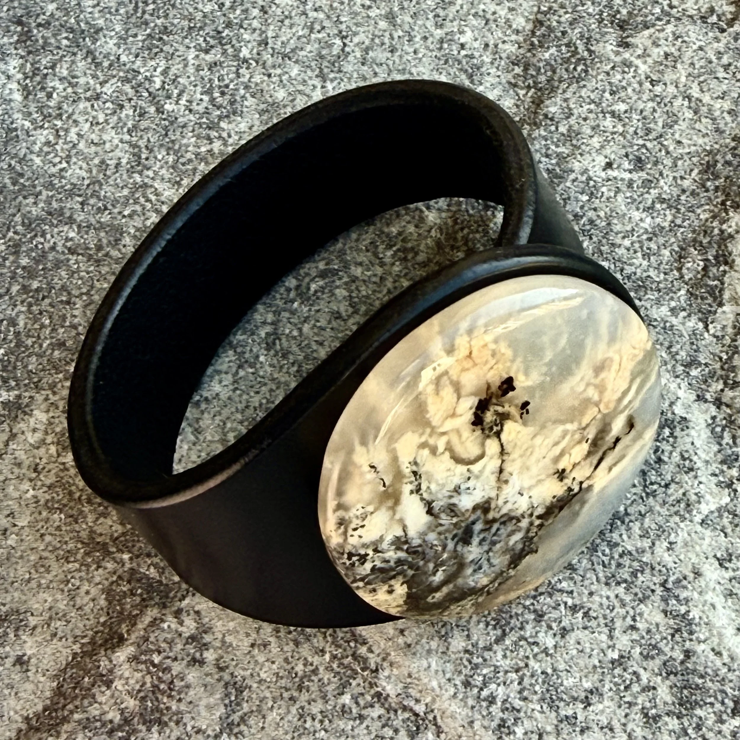 Natural Tiger Dendritic Agate Leather Bracelet