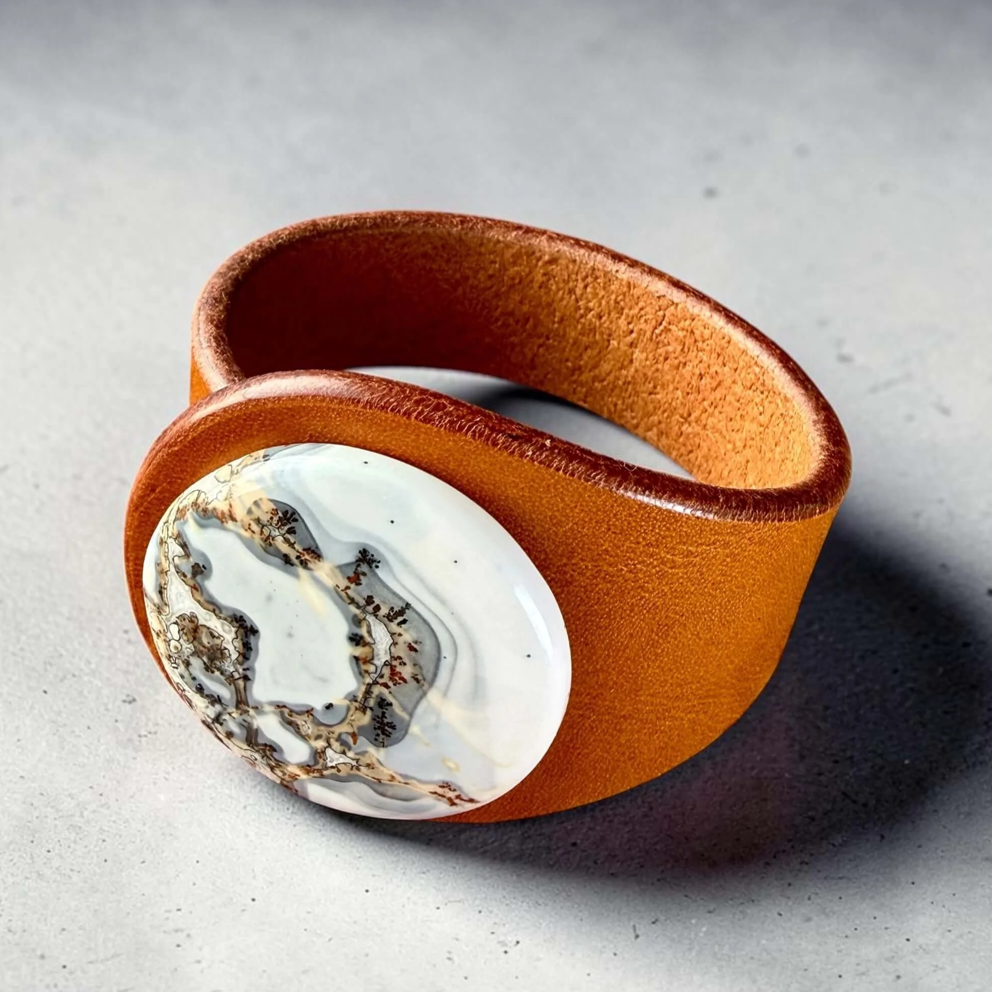 Natural-maligano-jasper-tan-leather-bracelet-side-view.png