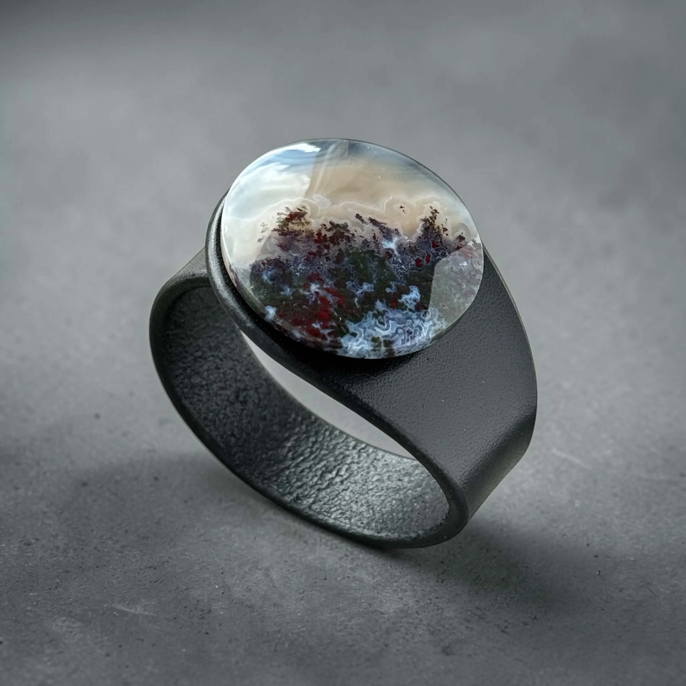 natural-moss-agate-black-leather-bracelet-side.JPG