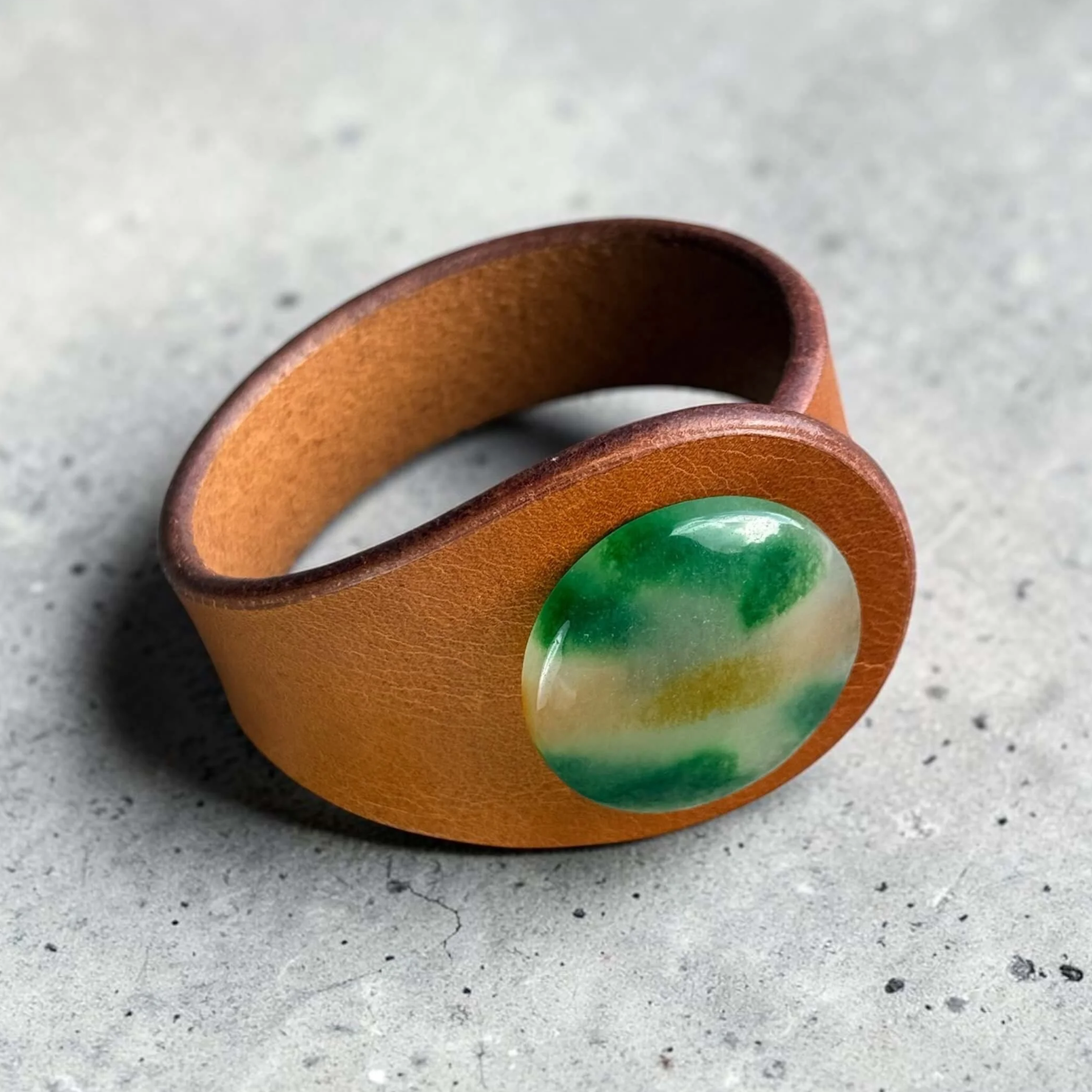 jade-brown-leather-bracelet-1-stone-from-above-Freak-Like-Me.png