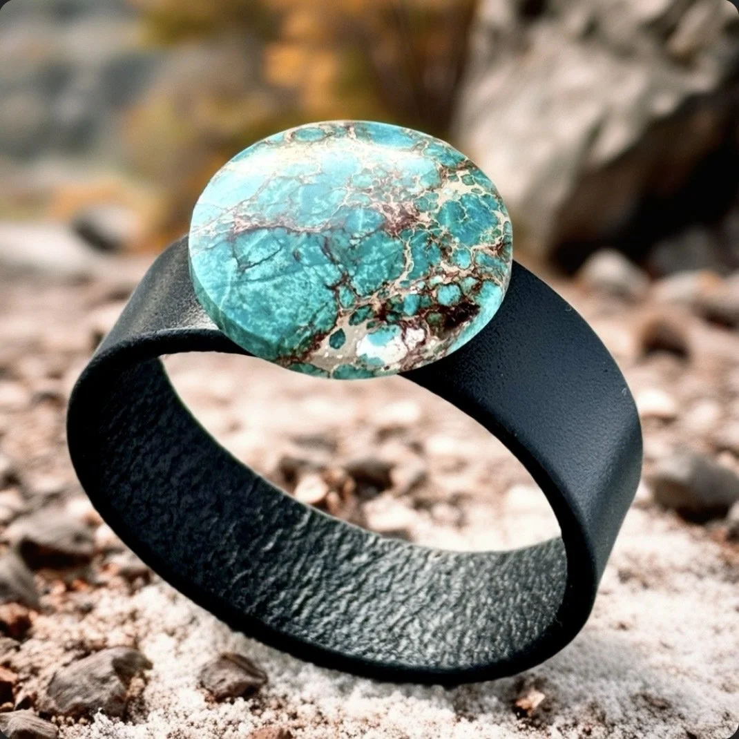 Natural Sea Sediment Jasper Slim Classic Leather Bracelet