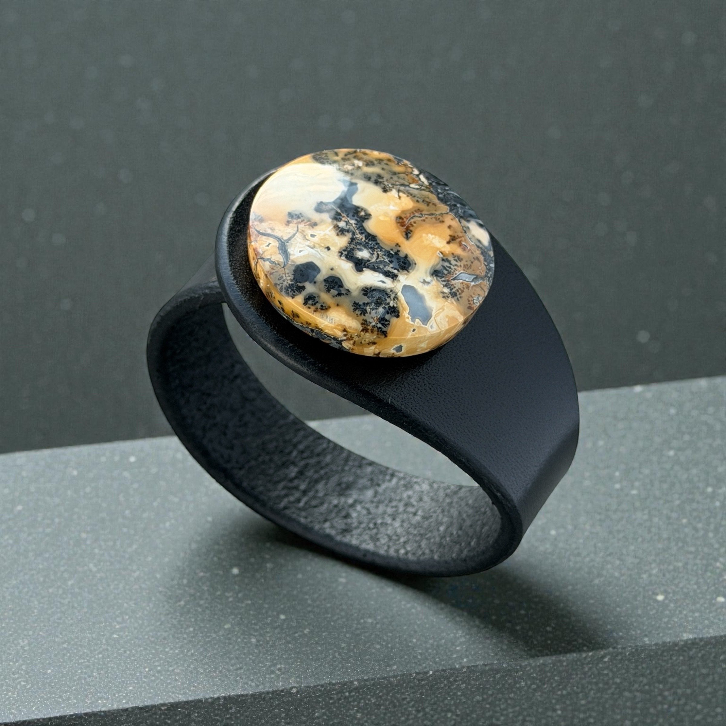 natural-maligano-jasper-black-leather-bracelet-side-view.JPG