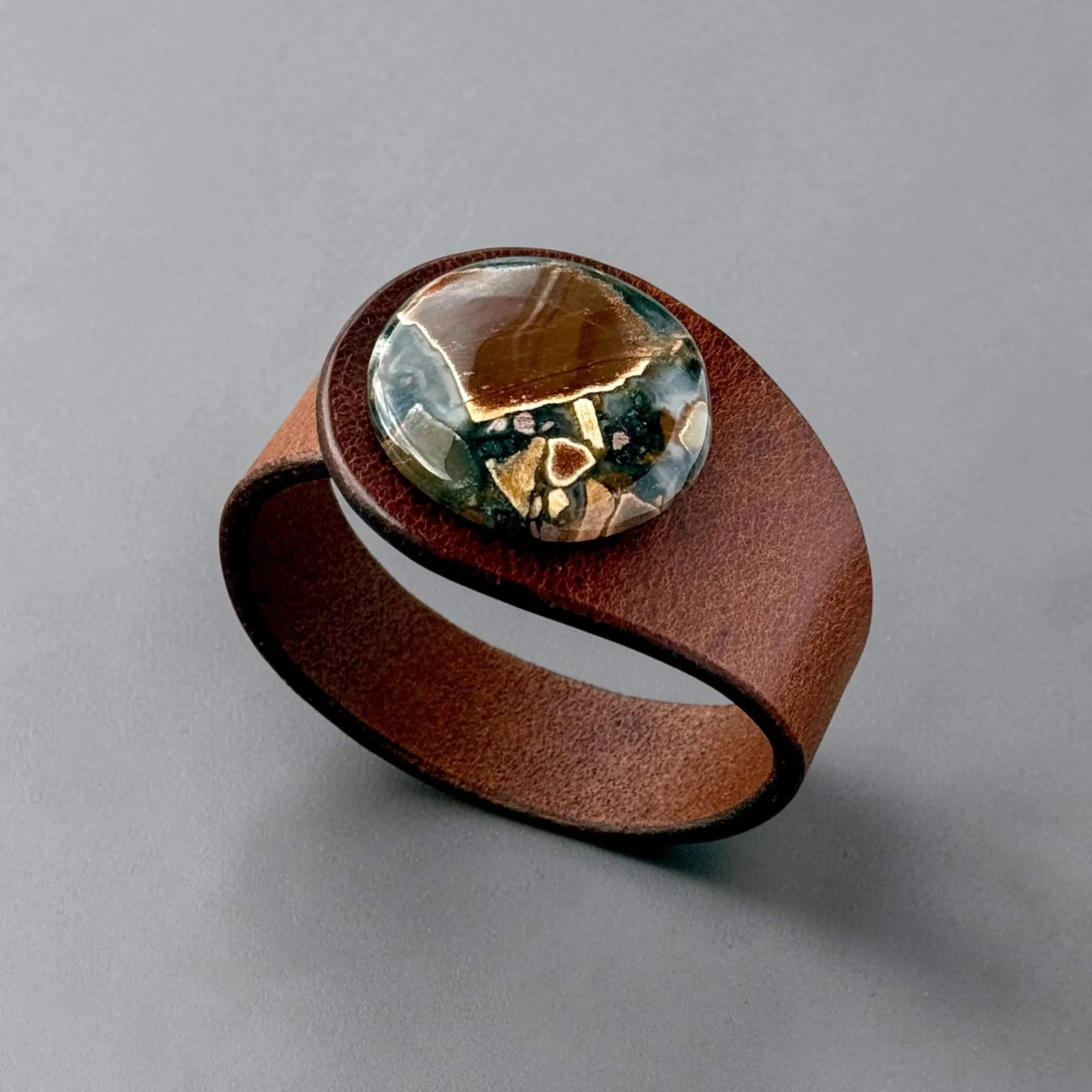 natural-tabu-tabu-brecciated-jasper-brown-leather-bracelet-side-view.JPG