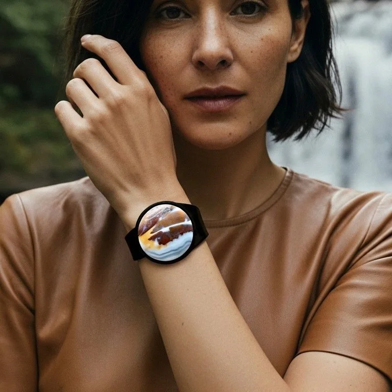 Natural Moss Agate in Jasper Leather Bracelet