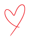 A red line drawing of a heart on a black background.