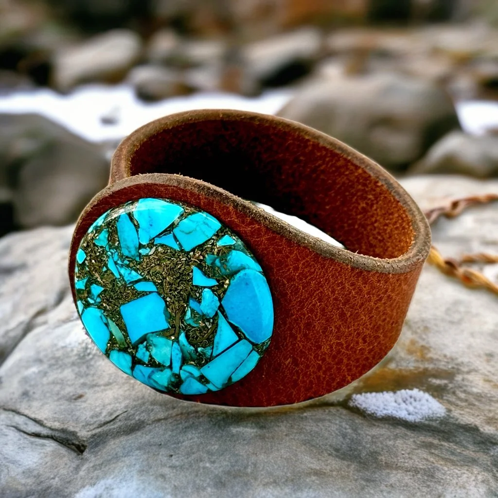 Natural Mohave Turquoise Leather Bracelet-.PNG