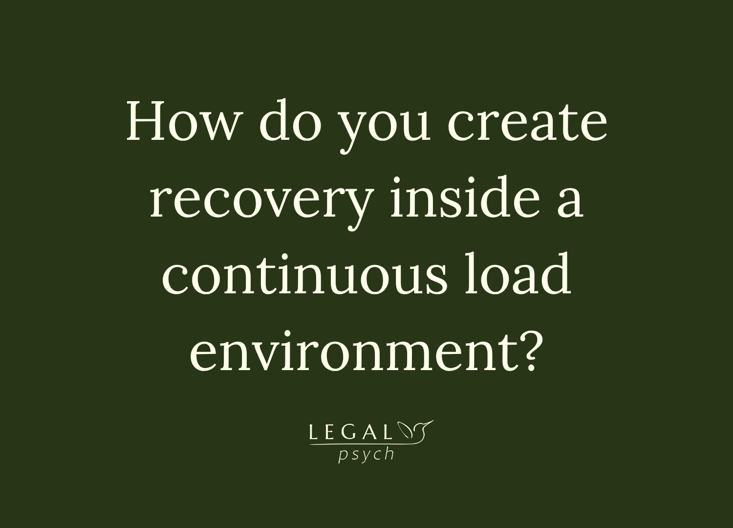 How do you create recovery inside a continuous load environment?