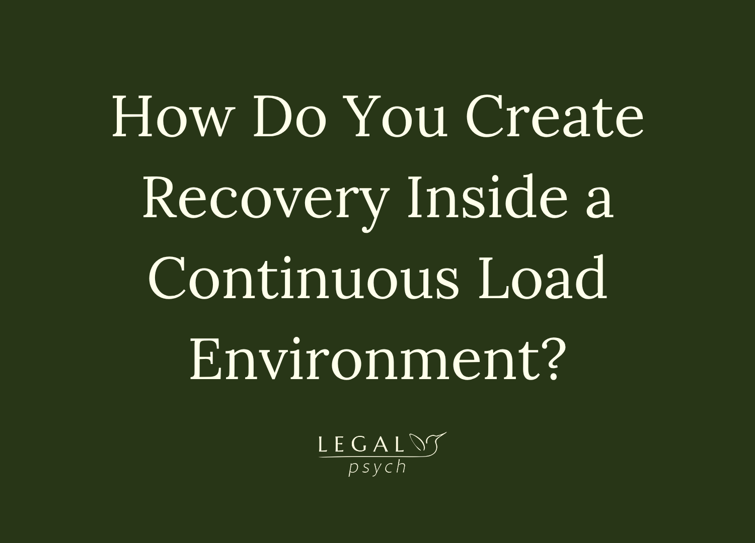 How do you create recovery inside a continuous load environment?