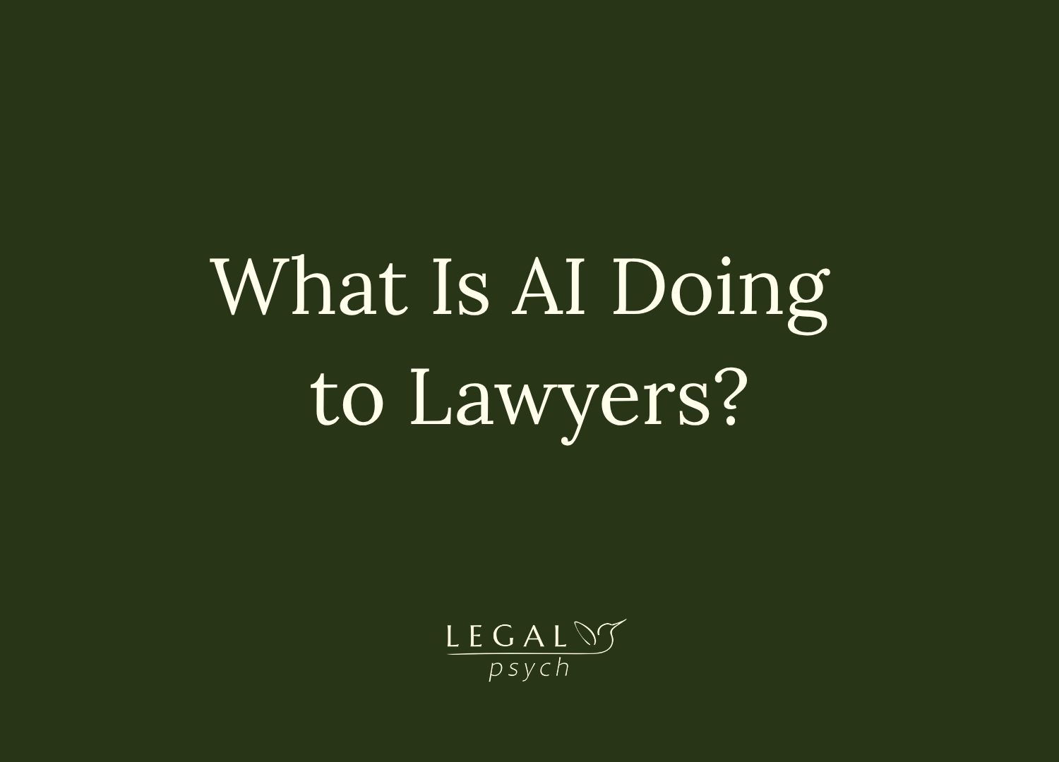 What Is AI Doing to Lawyers?