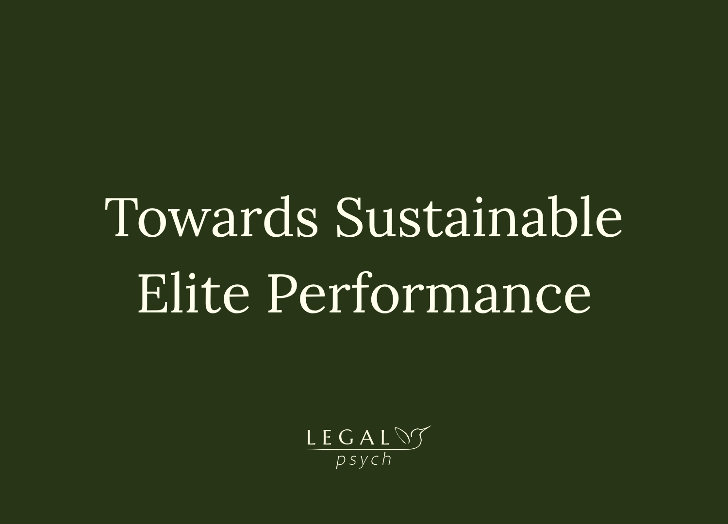 Towards Sustainable Elite Performance