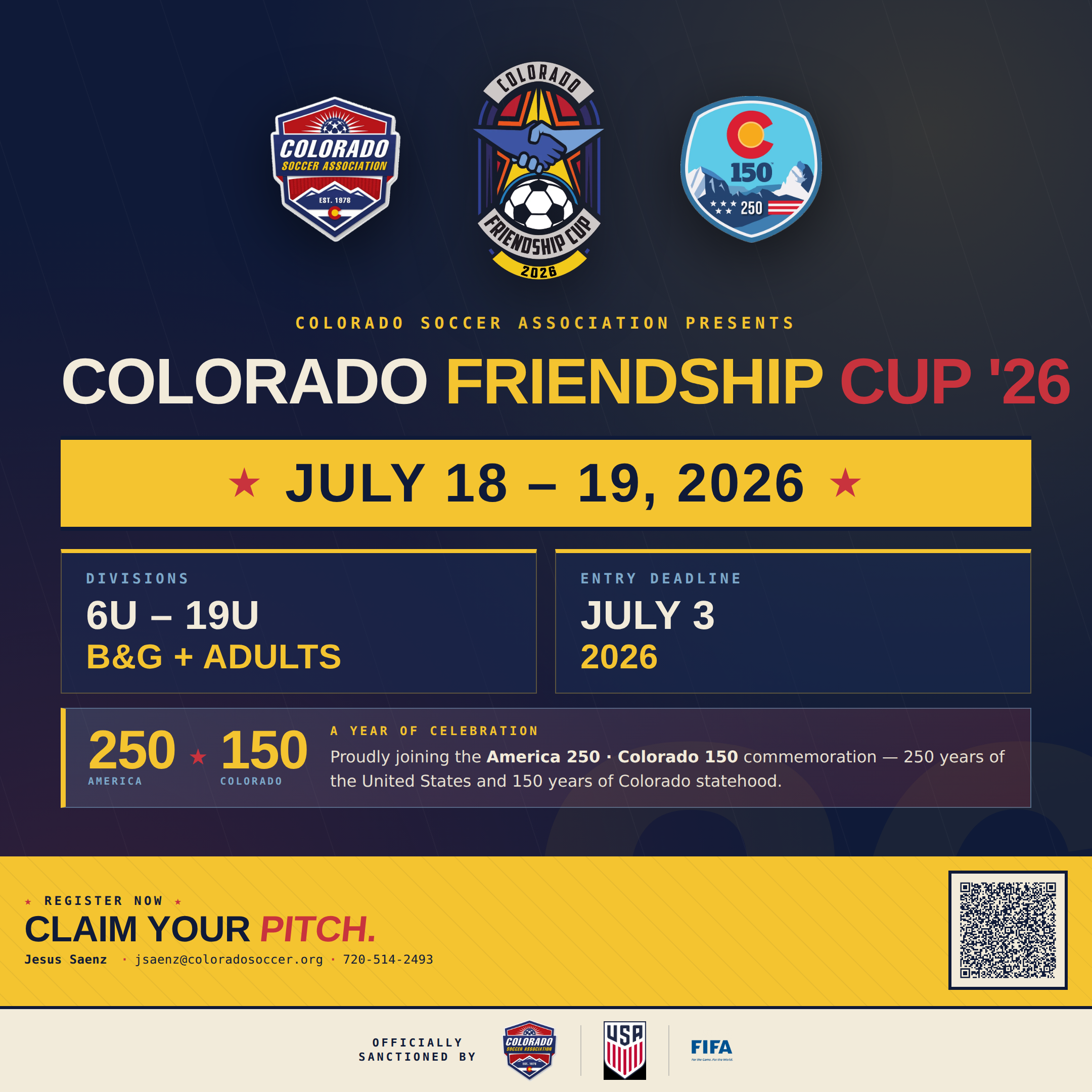 2026 Colorado Friendship Cup July 18-19, 2026 | Youth &amp; Adult Divisions