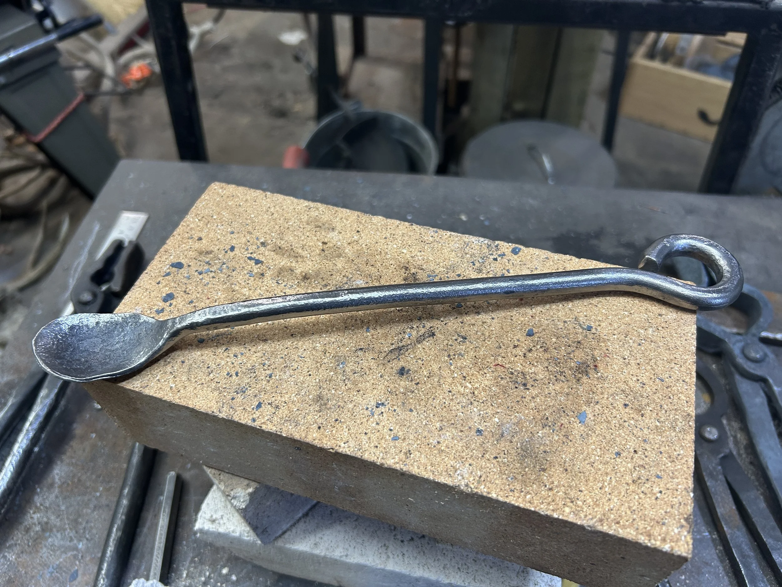 Forge Welded flux spoon