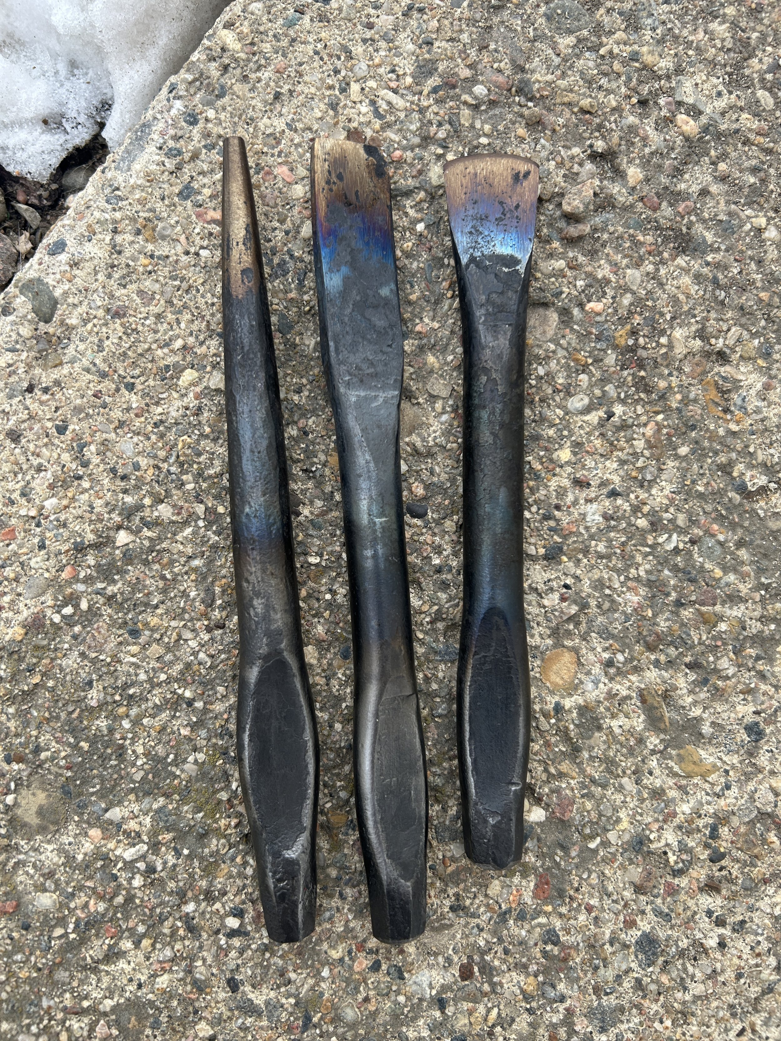 Round punch, slot punch, hot cut chisel