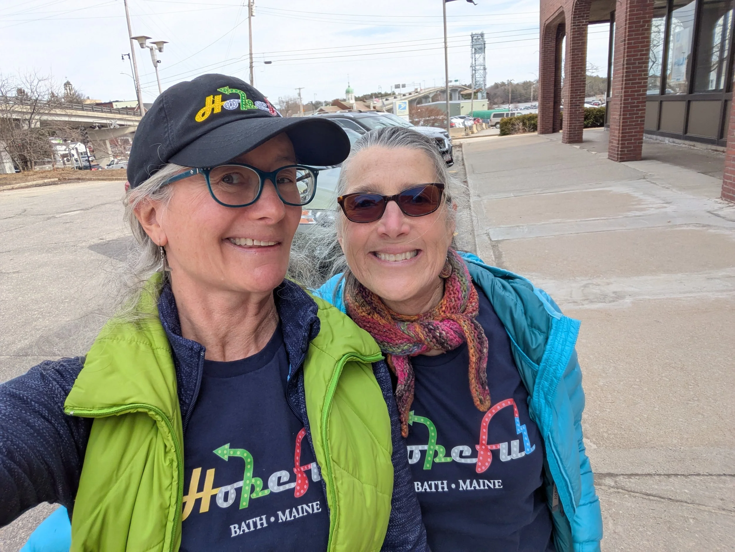 Celinda and Lorna Bath Maine Hopeful shirts.jpg