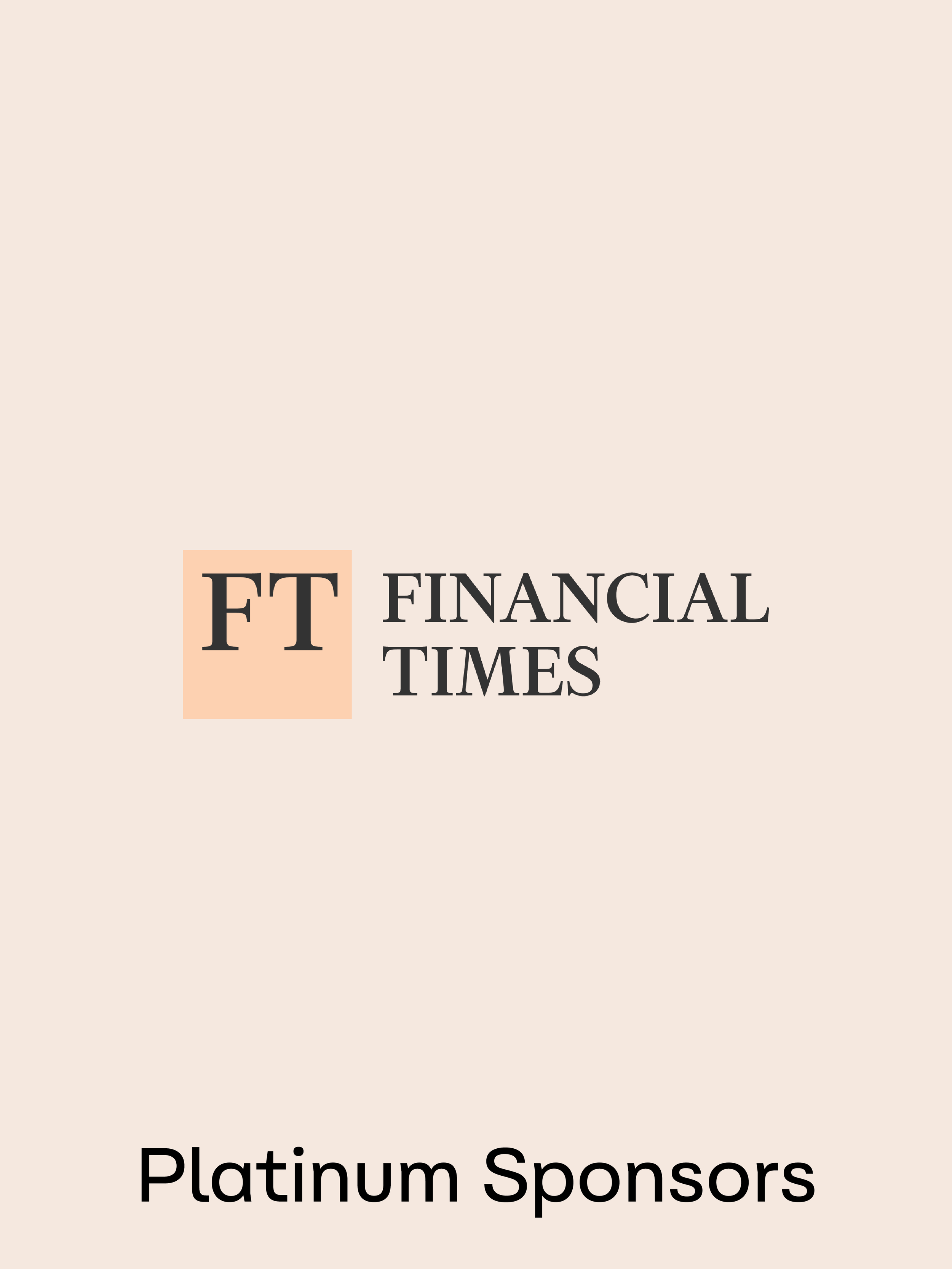 The image features the logo of the Financial Times, with the text "FT FINANCIAL TIMES" and a subtitle "Platinum Sponsors" at the bottom.