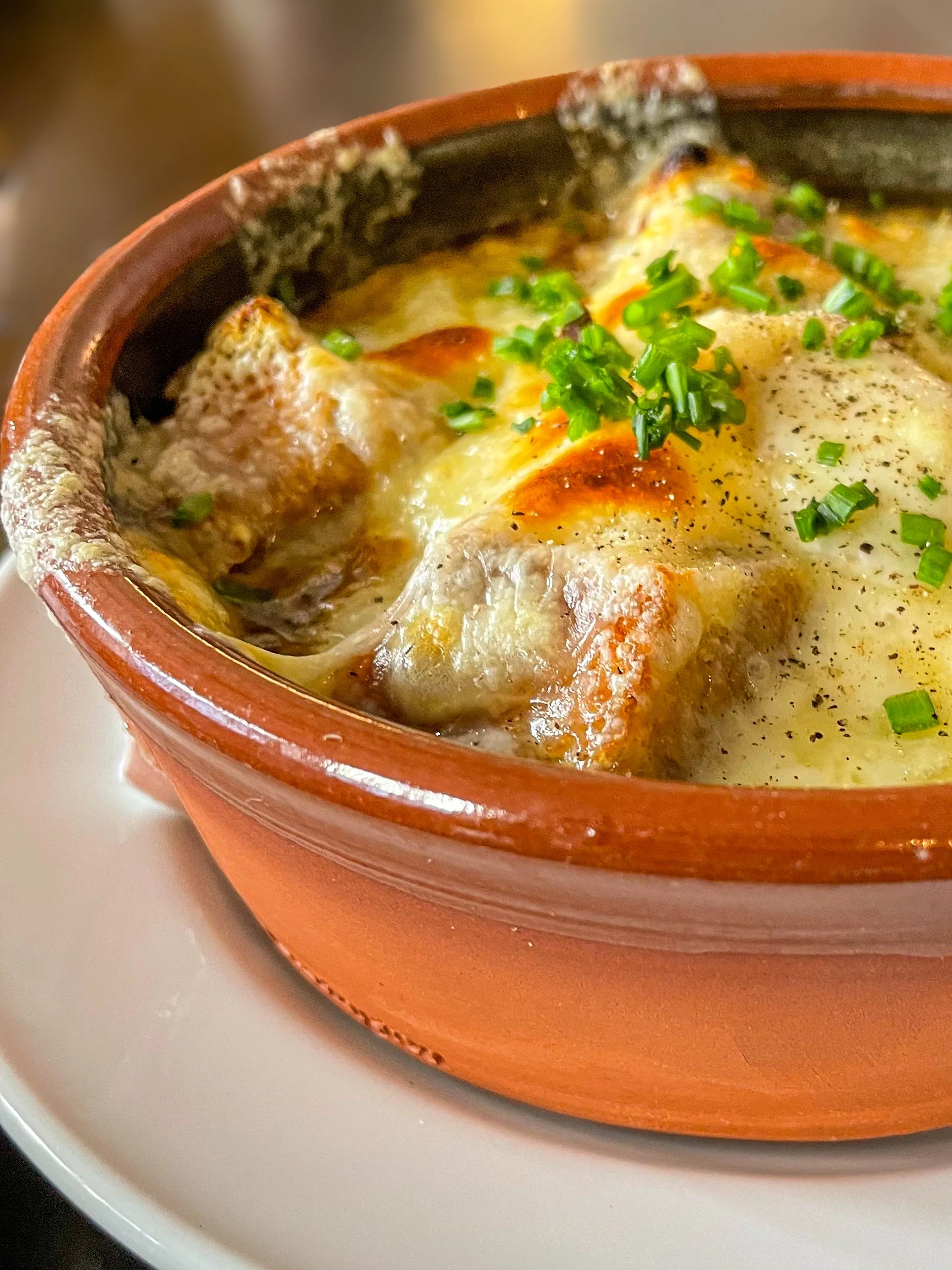 Bowl of French Onion Soup in Berlin