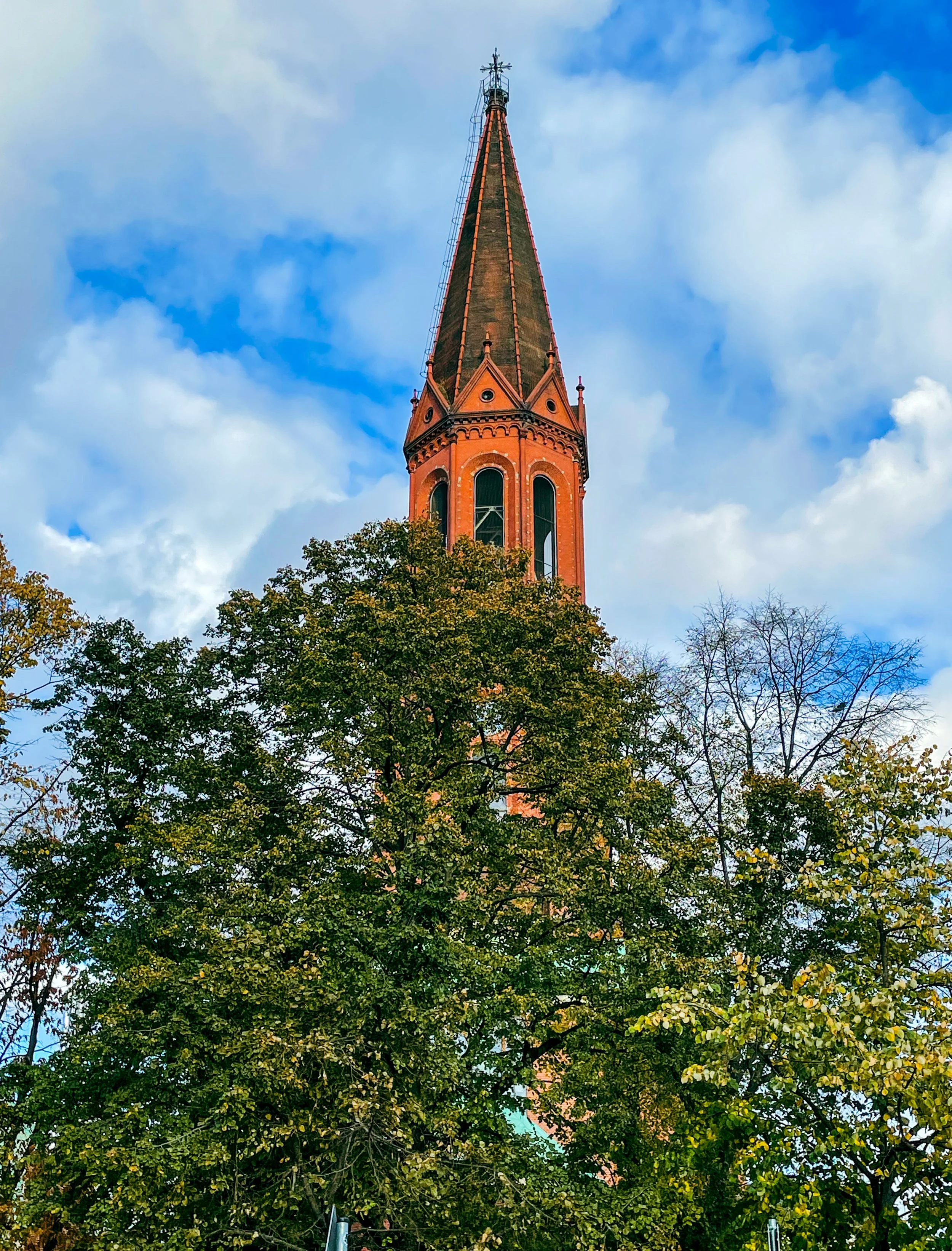 Red Church Steeple in Berlin