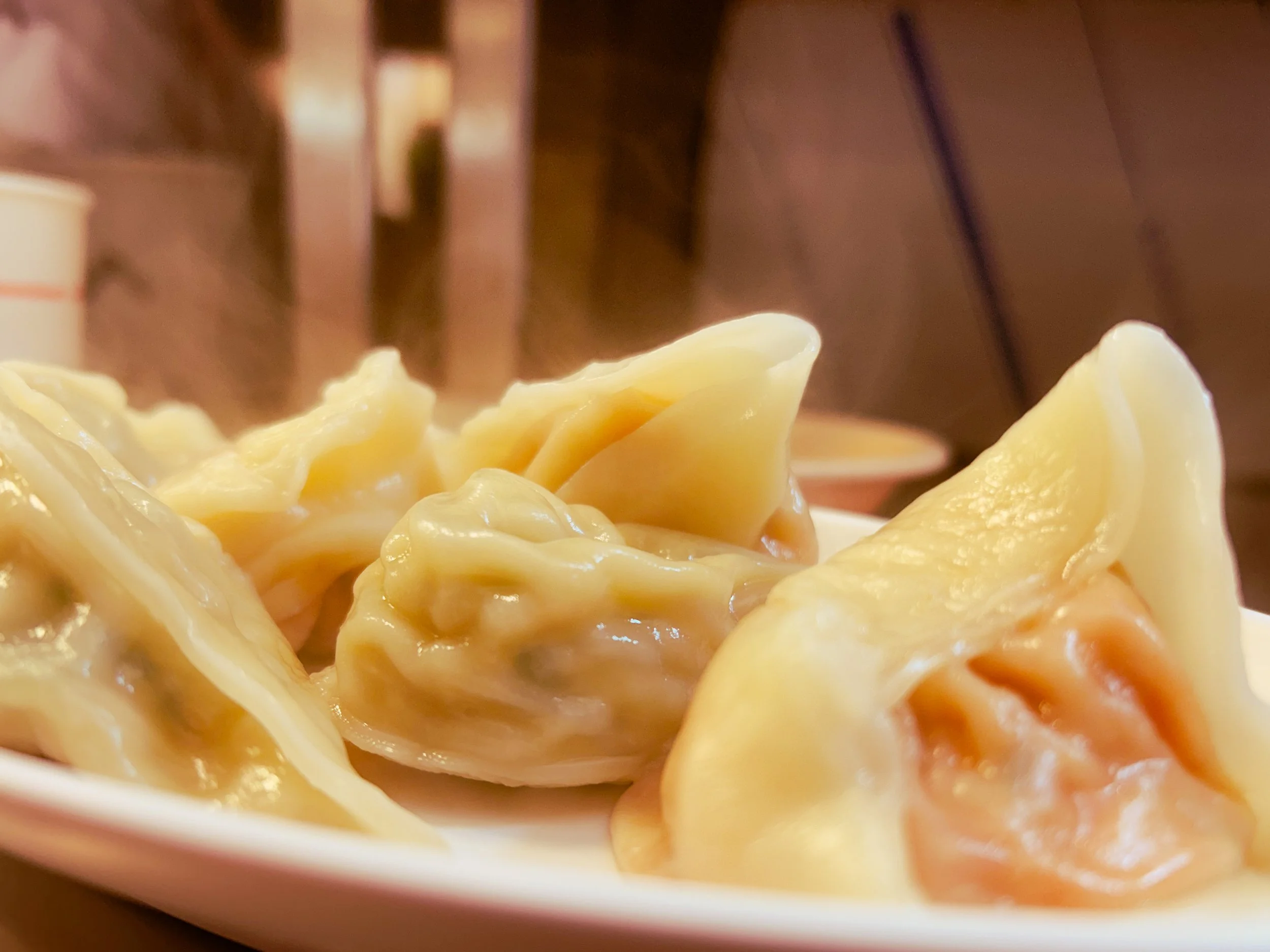 plate of kimchi dumplings, mandu