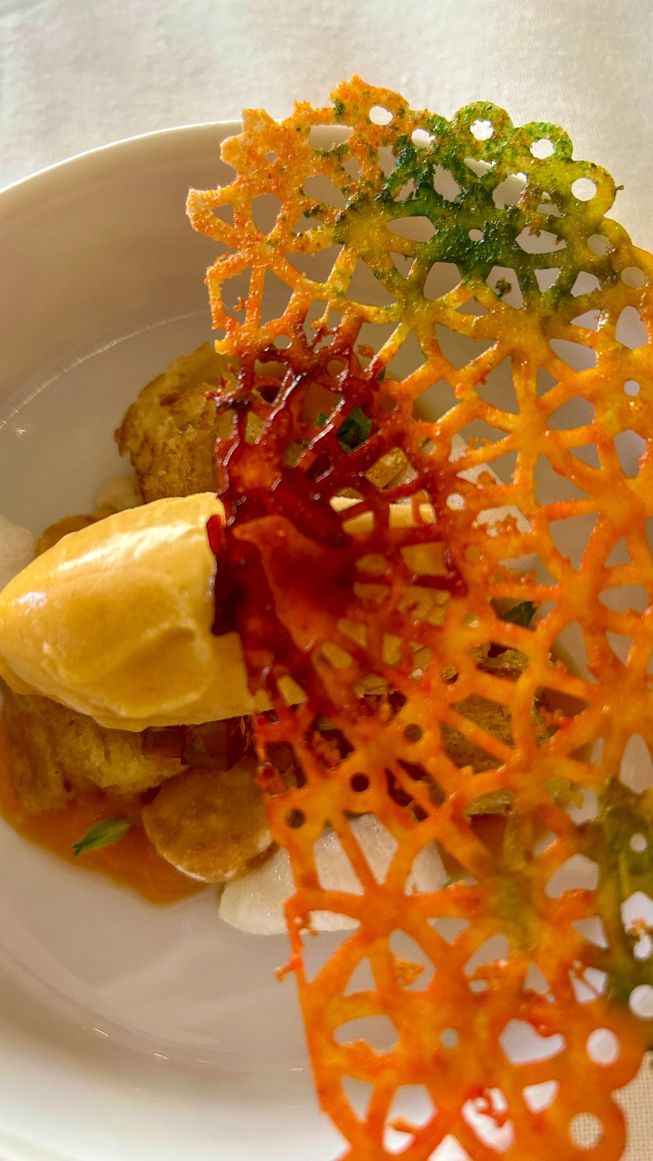 Dessert at the Massimo Bottura Restaurant at Gucci in Florence, Italy