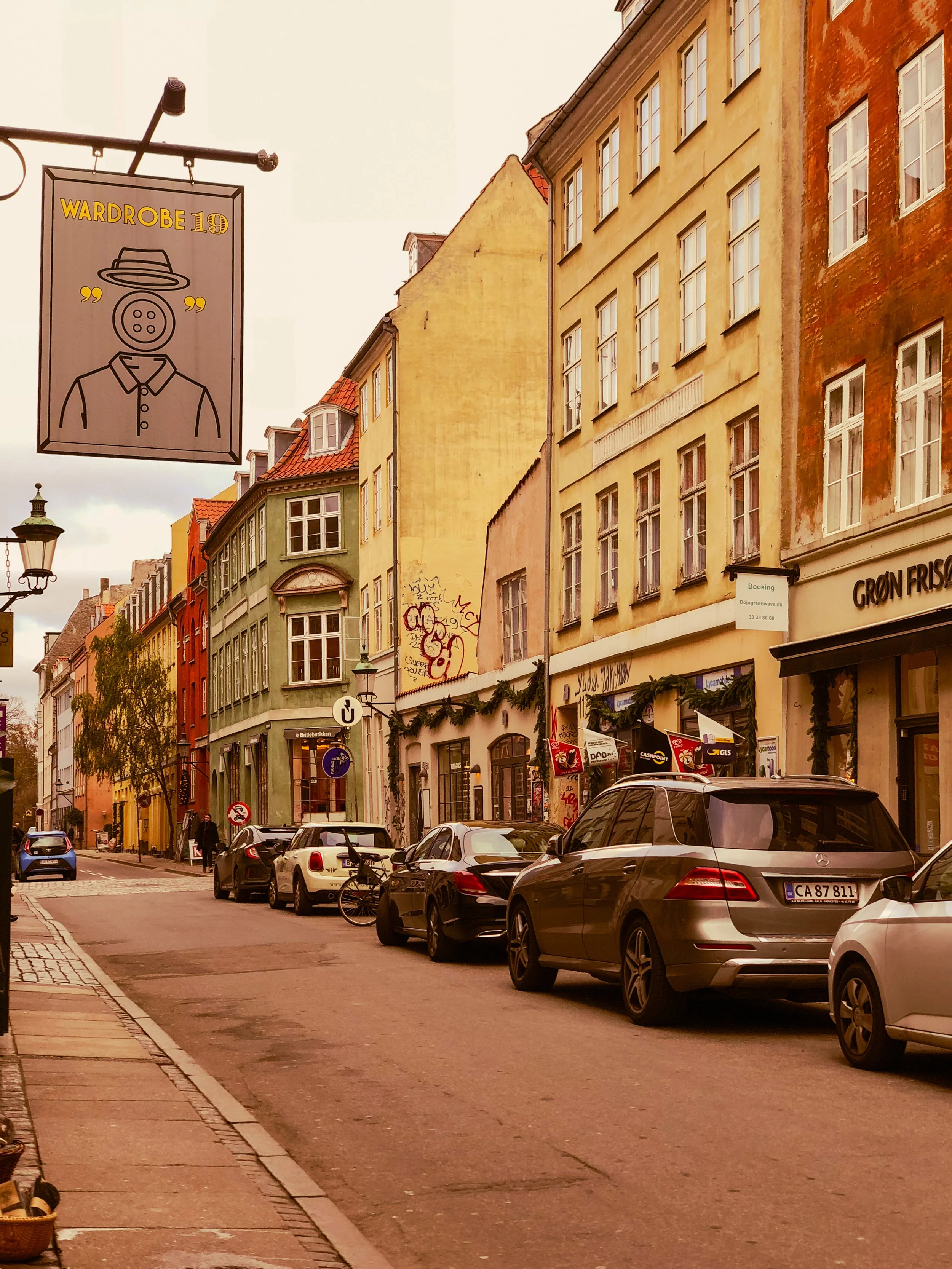 Picturesque Old Town Street in Copenhagen