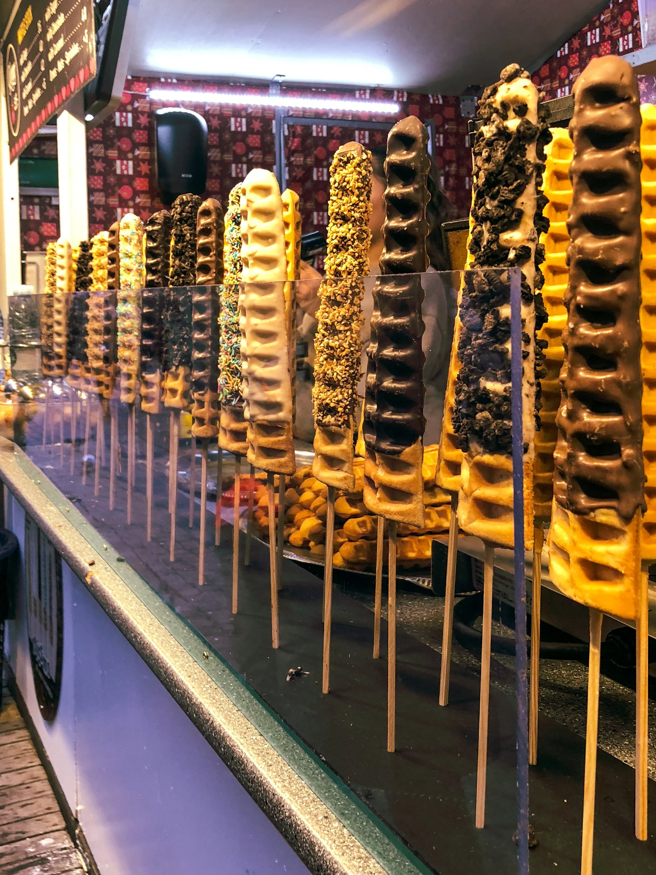 Belgian Waffles on a Stick from a Copenhagen Street Vendor Stand