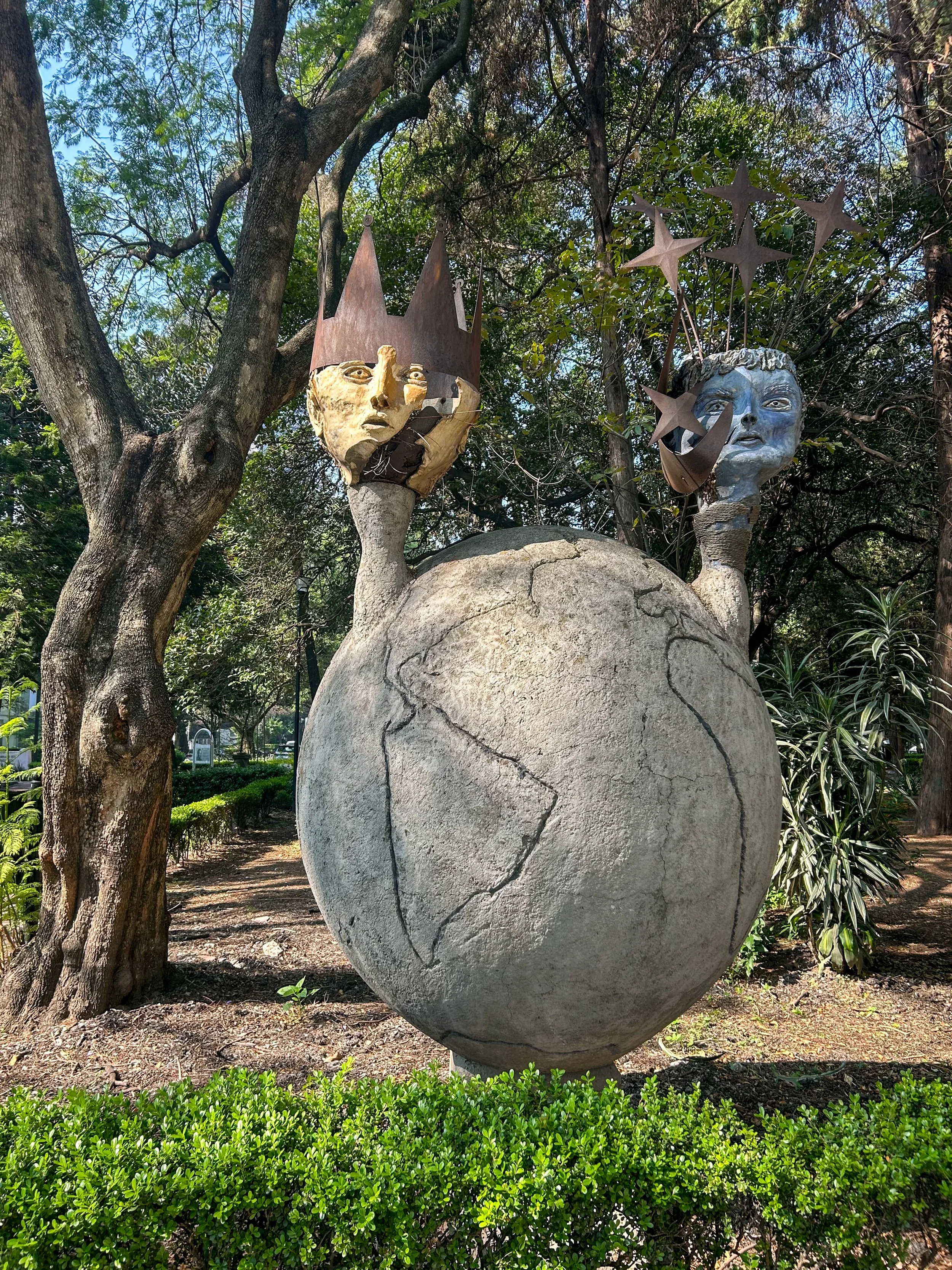 Statue in the Nelson Mandela Cultural Center Park in Polanco, Mexico City