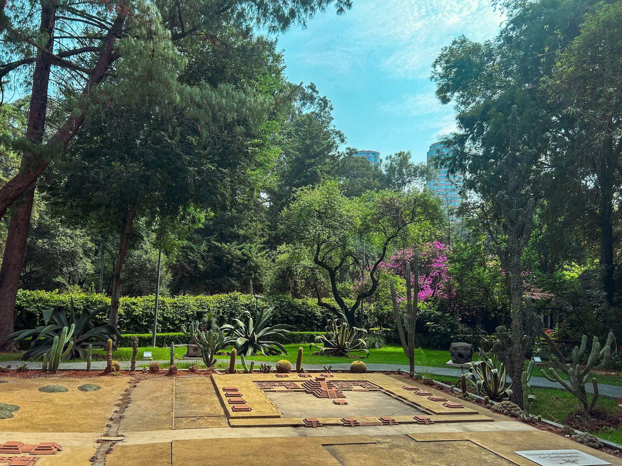 Garden outside one of the halls at Mexico City's Anthropology Museum